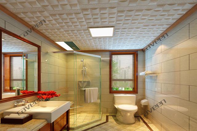 Подвесной кассетный потолок в ванной