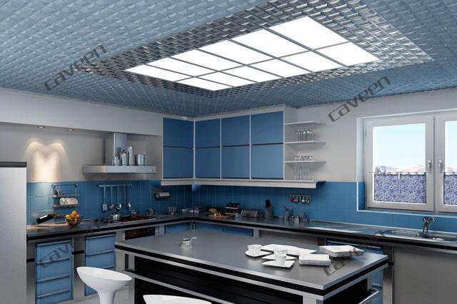 Подвесной кассетный потолок на кухне
